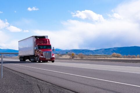 A truck on a Canadian highway.